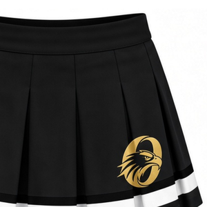 <b>Black</b> Gold Sublimated Cheer Panel <b>Skirt</b> <b>Pleated</b> Athletic Team Uniform Bottoms Performance Training Wear Competition Sports - Product Image 4