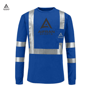 Gilet de sécurité AIFRAN ANSI Classe 3 à manches longues, chemise haute visibilité jaune fluorescent réfléchissant, pour ingénieur de construction, avec logo personnalisé - Product Image 2