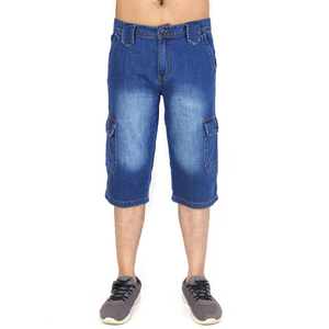 Novedad en Tendencia 2026: Pantalones Cortos Largos de Mezclilla para Hombre, 100% Algodón, Cintura Media, Cierre de Cremallera, Color Sólido, Casual, Cintura Elástica, Secado Rápido, Transpirable - Product Image 6