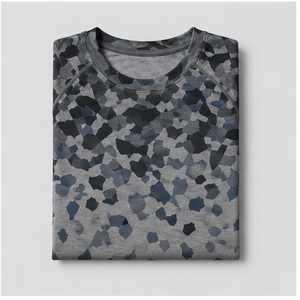 Camiseta de Manga Corta para Hombre con Estampado de Camuflaje en Fragmentos de Granito Azul Ceniza, Cuello Redondo, MTS-CAMO-0049 - Product Image 5