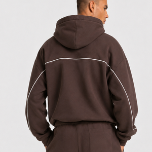 Sudadera con Capucha Personalizada con Logotipo para Hombre, Estilo Espresso Contrastline, Sudadera Casual Extra Grande para Hombre, Sudadera con Capucha de Felpa Premium para Hombre - Product Image 3