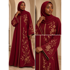 African Luxury Black Modest Wear Ethopian <b>Abaya</b> Premium Arabic Style <b>Abaya</b> Saudi Style Black <b>Abaya</b> Hajj Wear <b>Abaya</b> - Product Image 5