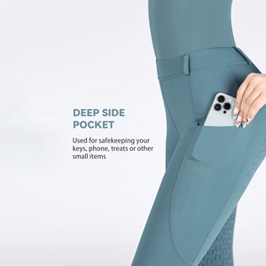 Women's Riding Tights <b>Knee</b>-<b>Patch</b> Breeches Equestrian Horse Riding Pants Sports Tights Multi Pockets Compression Tights - Product Image 5