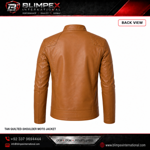Blouson matelassé de haute qualité pour homme en cuir PU, fermeture éclair sur le devant, design à empiècements, coupe ajustée, style automne, Blimpex OEM - Product Image 5