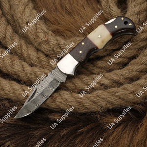 Couteau pliant personnalisé en acier Damas avec verrouillage arrière, manche exotique, haute qualité, pour activités de plein air, EDC, camping, chasse, tactique – Fournisseur OEM ODM - Product Image 5