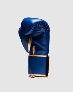 Gants de boxe Fly de haute qualité en cuir de vache véritable, personnalisés en bleu marine et or, gants de boxe Fly personnalisés - Product Image 3