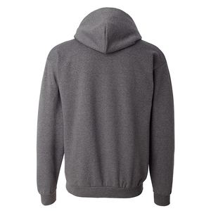 Sudadera con capucha para hombre, personalizada, con cremallera completa, a rayas color carbón, informal, de forro polar gris jaspeado, con rayas horizontales, estilo chaqueta con capucha - Product Image 3