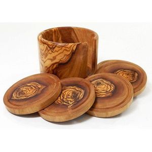 Handmade Wooden Table Coaster Set with Unique Natural Wood Grain, Durable <b>Drink</b> - Product Image 5