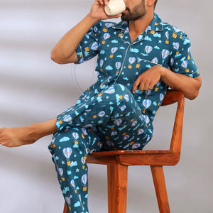 Pyjama en coton doux pour homme, pyjama confortable pour homme, pyjama respirant pour homme, pour porter la nuit - Product Image 4