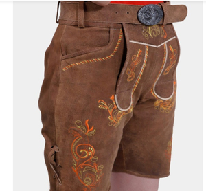 Women Trachten Lederhosen Traditional Bavarian Leather Shorts Oktoberfest Wear Lederhosen Damen Bavarian Style - Product Image 3