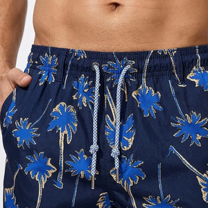 Summer Beach Men's Casual Swim Shorts Solid Front Logo Breathable Quick Dry Eco-Friendly Customizable Swimwear Volleyball - Product Image 2