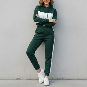 Conjuntos de Chándal de Forro Polar Ecológico Vintage Bordado con Encaje Sólido para Mujer, Estilo Urbano de Marca Personalizada, Venta al por Mayor de Invierno - Product Image 6