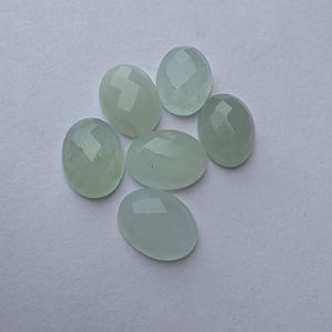 Piedra Preciosa de Aguamarina Natural, Corte Ovalado a Cuadros, Calibrada, Piedra Suelta Azul - Product Image 1