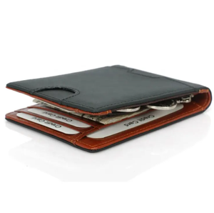 Cartera de Cuero Genuino para Hombre con Cierre Plegable y Forro de Poliéster, Diseño Delgado y Resistente para Bolsillo Frontal, Ranuras Exteriores para Tarjetas - Product Image 5