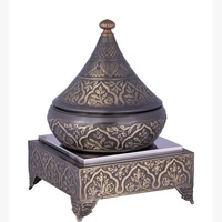 Soporte para Plato de Comida Caliente de Cobre con Exterior Pulido y Tapa de Cobre, Olla Calentadora Ecológica para Buffet, para Servicio de Catering en Hoteles