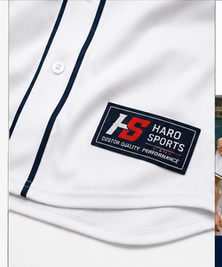 เสื้อเบสบอลแบบกระดุมหน้าสั่งทำพิเศษ แขนสั้น ระบายอากาศ แห้งเร็ว ชุดทีม ผู้ผลิต OEM ODM - Product Image 4