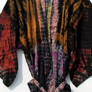 Kimono teint en ombre, tenue de nuit, tenue de salon en coton, cravate teintée en soie, kimono sari en soie vintage pour femmes, nouvel arrivage - Product Image 1