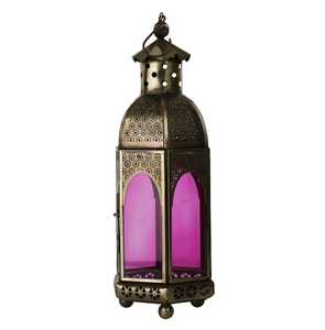 Geometric Brass <b>Lantern</b> <b>Set</b> With Glass Panels For Home Decoration Wedding Use Heat Resistant Candle Holder - Product Image 1