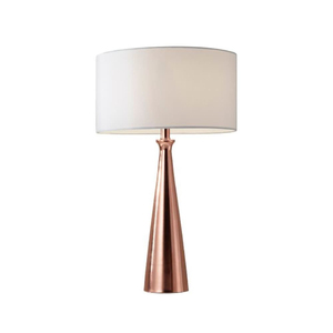 Lampe de table géométrique en métal doré avec abat-jour blanc pour la décoration de la maison et de la chambre, lampes de table faites à la main en solde - Product Image 1