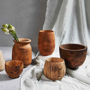 Moderno Florero Clásico Hecho a Mano de Madera Sólida Ligera, Centro de Mesa, Decoración de Interiores para Bodas, Personalizado con Flores Secas - Product Image 3