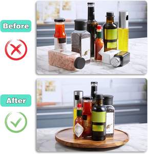 ถาดหมุนอะคาเซียวูดสำหรับจัดระเบียบ, ถาดหมุนสำหรับวางบนโต๊ะ ตู้ ชั้นวางของ ห้องครัว ตู้เก็บของ ชั้นวางของในครัว - Product Image 2