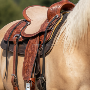 Silla de Montar Occidental de Cuero Hecha a Mano de Primera Calidad, Equipo Ecuestre Duradero, Accesorios para Caballos, Producto Ecuestre - Product Image 1