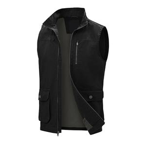 Gilet en toile pour homme, style classique, sans manches, logo personnalisé, coton durable, pour l'équitation et la vie quotidienne. - Product Image 1