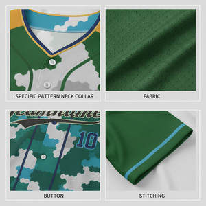 Camiseta de béisbol unisex, deportiva, transpirable, que absorbe la humedad, con estampado digital, 100% poliéster. - Product Image 5