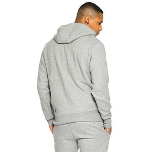 Sweat-shirt à capuche zippé gris pour homme, coupe classique, décontracté, en molleton uni, pour l'automne, 100 % coton respirant, tricoté - Product Image 6