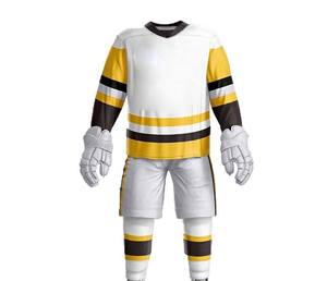 Uniforme de hockey sobre hielo para hombre de alta calidad, totalmente personalizado, a la moda, transpirable, con el último diseño antiarrugas. - Product Image 1