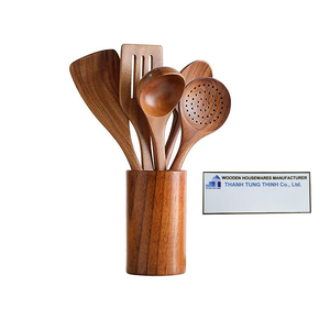 ชุดช้อนไม้สำหรับใช้ในครัว วัสดุไม้ธรรมชาติ อุปกรณ์ทำมือ - Product Image 2