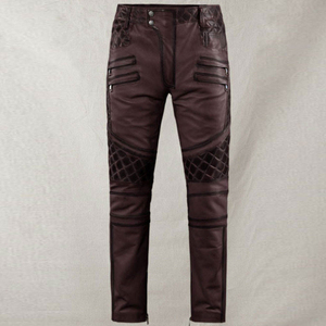 Vente en gros Saleh Enterprises Pantalons en cuir véritable pour hommes, cuir de vache véritable, coupe slim, pantalons de motard, streetwear de luxe sur mesure, respectueux de l'environnement - Product Image 4
