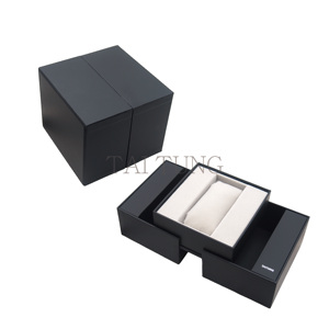 TAITUNG Rectangle <b>Watch</b> Box Paper <b>Case</b> with Cotton Inner Dustproof Snap Closure - Product Image 1