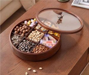 Wooden Spice <b>Box</b> <b>With</b> Glass <b>Lid</b> <b>Decorative</b> Masala Dabba 9 Fixed Compartments & Spoon Spice Storage Container - Product Image 2
