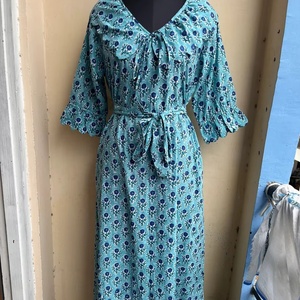2026 Hot Selling Indian Cotton Maxi Dress Block Print Floral <b>Tunics</b> and Long Gown with Tassel 100% Cotton Fabric Long Maxi Dress - Product Image 1