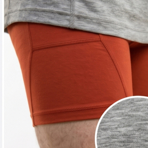 <b>Men's</b> Orange Running <b>Shorts</b> With Pockets Quick Dry <b>Compression</b> Elastic Waist Sporty Workout <b>Shorts</b> <b>Men</b> Yoga Wear Tight <b>Shorts</b> - Product Image 4