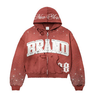 Unisex Hooded Tracksuit Set Full <b>Zip</b> Sweatshirt And Pants With Brand Logo Print In Blue Red Gold Gray Colors Casual Style - Product Image 3