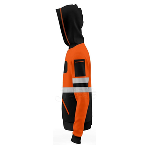 High Visibility Green <b>Work</b> Hoodies Safety Hoodie Warm Fleece <b>Jacket</b> With Zipper Road <b>Construction</b> Working Wear Safty Hoodies - Product Image 4