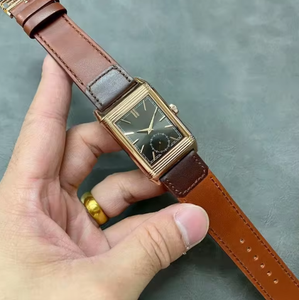 High-end Rose Gold <b>Cushion</b>-shaped Mechanical Watch White Dial <b>Striped</b> Genuine Leather Business Watch Square Casual Watch - Product Image 3