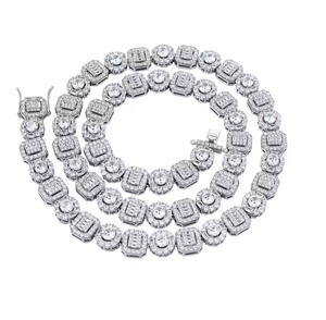 Collar de Moissanita de Alta Claridad con Corte Esmeralda, Colgante Hip Hop Bling, Joyería Unisex - Product Image 6