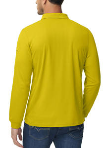 Camiseta de golf con cuello alto y estampado para hombre, polo deportivo de color liso personalizado, transpirable y de manga larga. - Product Image 2