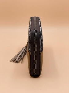 Vintage Cowhide Pattern Leather Zipper <b>Wallet</b> Long Bifold Clutch Tassel Card <b>Holder</b> for Women - Product Image 2