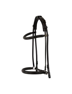 Bridon de cheval en cuir élégant avec forme anatomique et rembourrage doux, bridon anglais réglable à tirage latéral en cuir de vachette grainé - Product Image 5