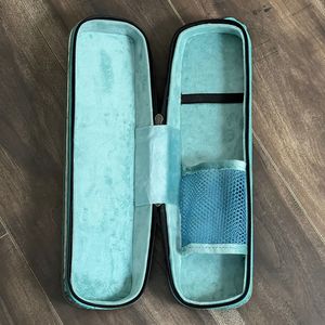 Étui à cosmétiques en cuir floral turquoise de qualité supérieure, style vintage, en cuir de vachette, pour fer à friser et lisseur - Product Image 6