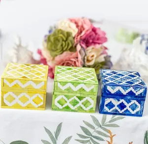 Juego de Bandeja Quemador de Incienso Mabkhara con Incrustaciones de Nácar y Caja de Acrílico para Decoración del Hogar en Ramadán y Eid, Perfume Económico - Product Image 4