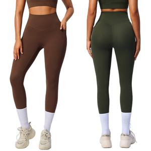 Leggings de Yoga de Cintura Alta con Efecto Scrunch y Bolsillos Laterales, Pantalones de Entrenamiento con Control de Abdomen para Mujer, Leggings Deportivos Elásticos para Gimnasio - Product Image 1