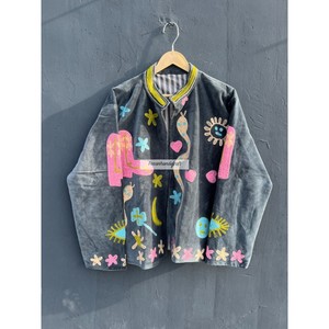 Veste en velours en gros, broderie serpent, manteau brodé main, veste Suzani avec deux poches latérales, veste chic bohème pour femme - Product Image 6