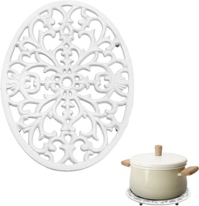 Posavasos redondo de hierro fundido azul, resistente al calor, para ollas y sartenes, tapete de hierro resistente, perfecto para cocina y hotel - Product Image 2