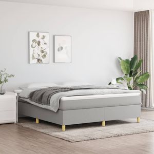 Base de Cama King Size Tapizada en Poliéster Gris Claro con Madera Contrachapada, Cómoda y Elegante - Product Image 1