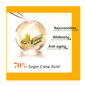 Sucre de canne à base de plantes acide Peel 70% sérum pour visage corps blanchissant la peau rajeunissant Anti-âge accélère pour la peau noire produit - Product Image 4